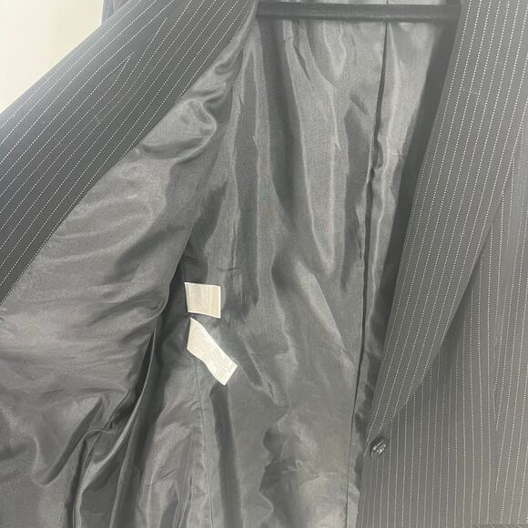 Jones New York Pinstripe Suit Blazer Womens size 12 Black Lined Workwear - Picture 4 of 6